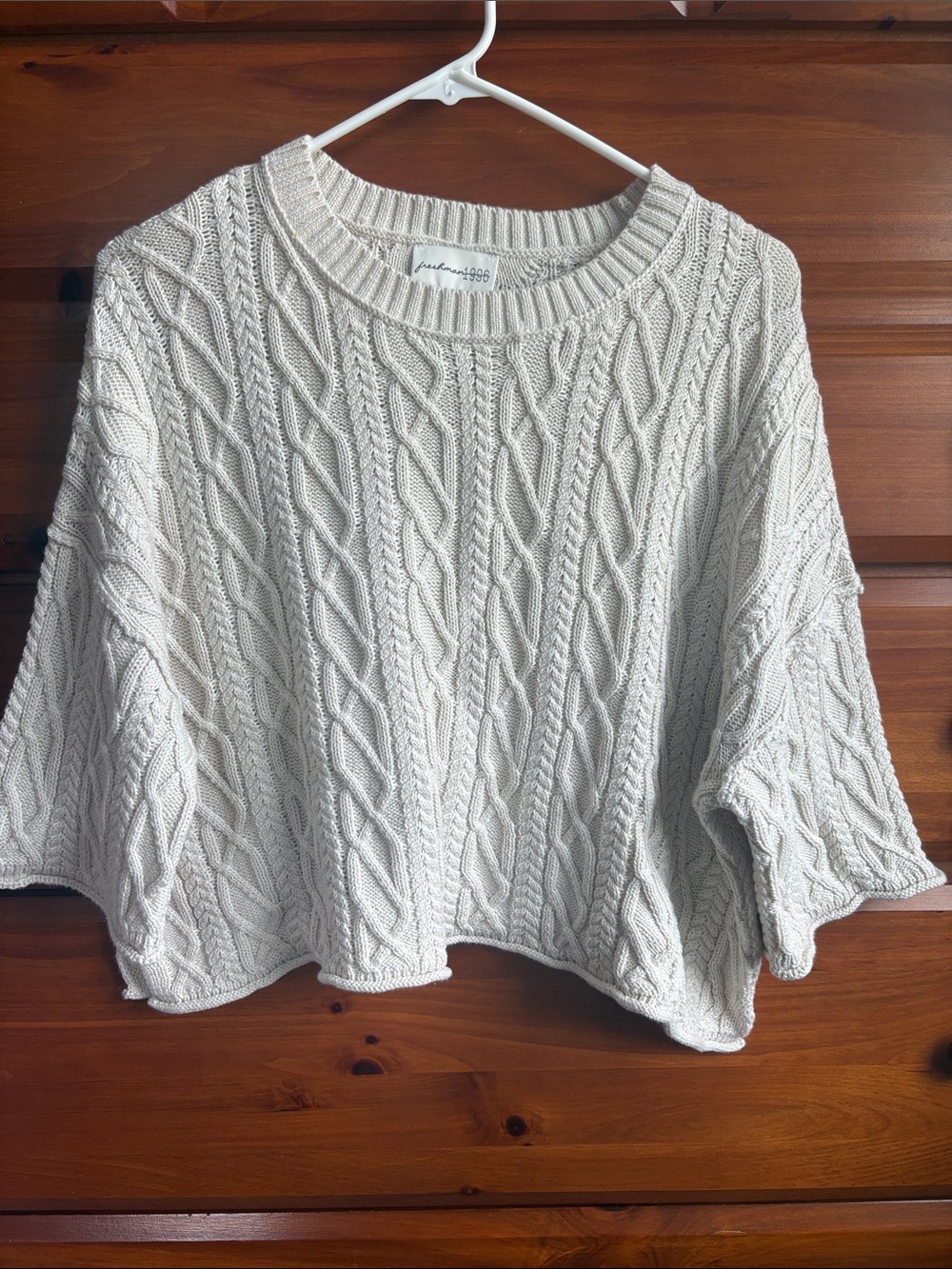 Cream Cable Knit Women's Sweater